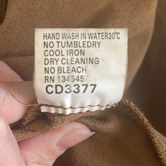 Boho Faux Suede Babydoll Dress Size Small - Picture 6 of 6